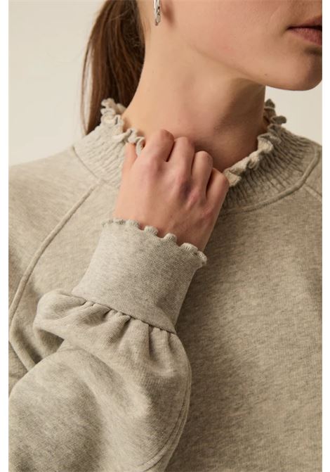 Felpa Des Petits Hauts Yaelle oversize in cotone grigio chiné Des Petits Hauts | Felpe | 1E260255GRIS CHINE